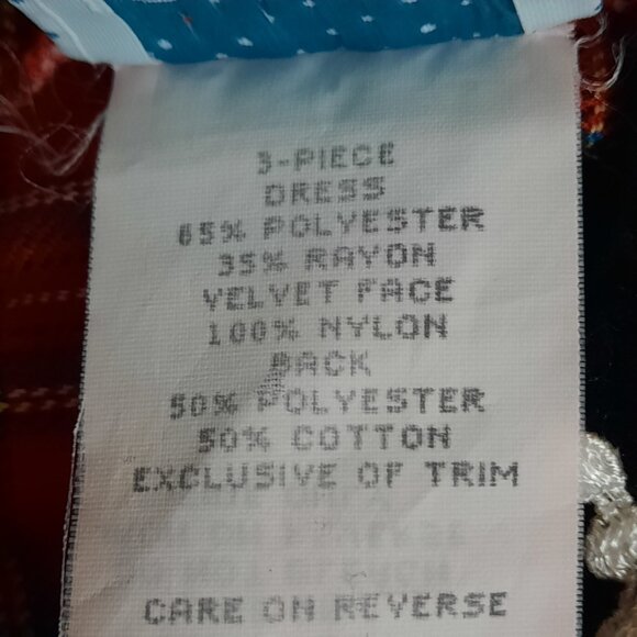 Baby Christmas Red Plaid Dress Coat w Dress, Velvet Collar, Hat Beret, EUC, 6-9m - Picture 12 of 12